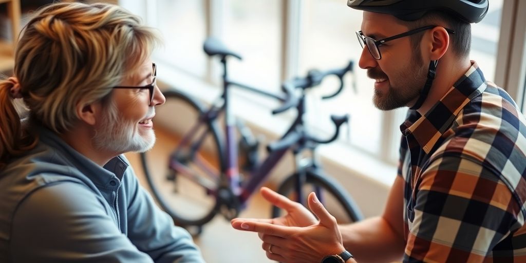 Local bicycle accident attorney consulting with a cyclist.