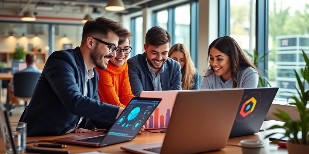Group of innovators working on blockchain technology in Canada.