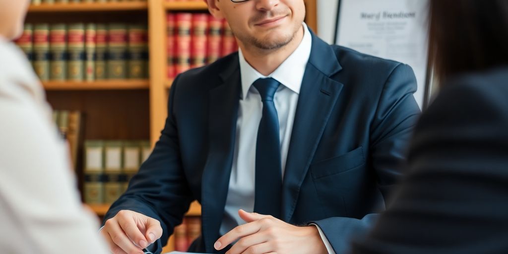 Attorney consulting with a client about bodily injury case.